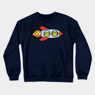 Frogs in a rocket spaceship Crewneck Sweatshirt